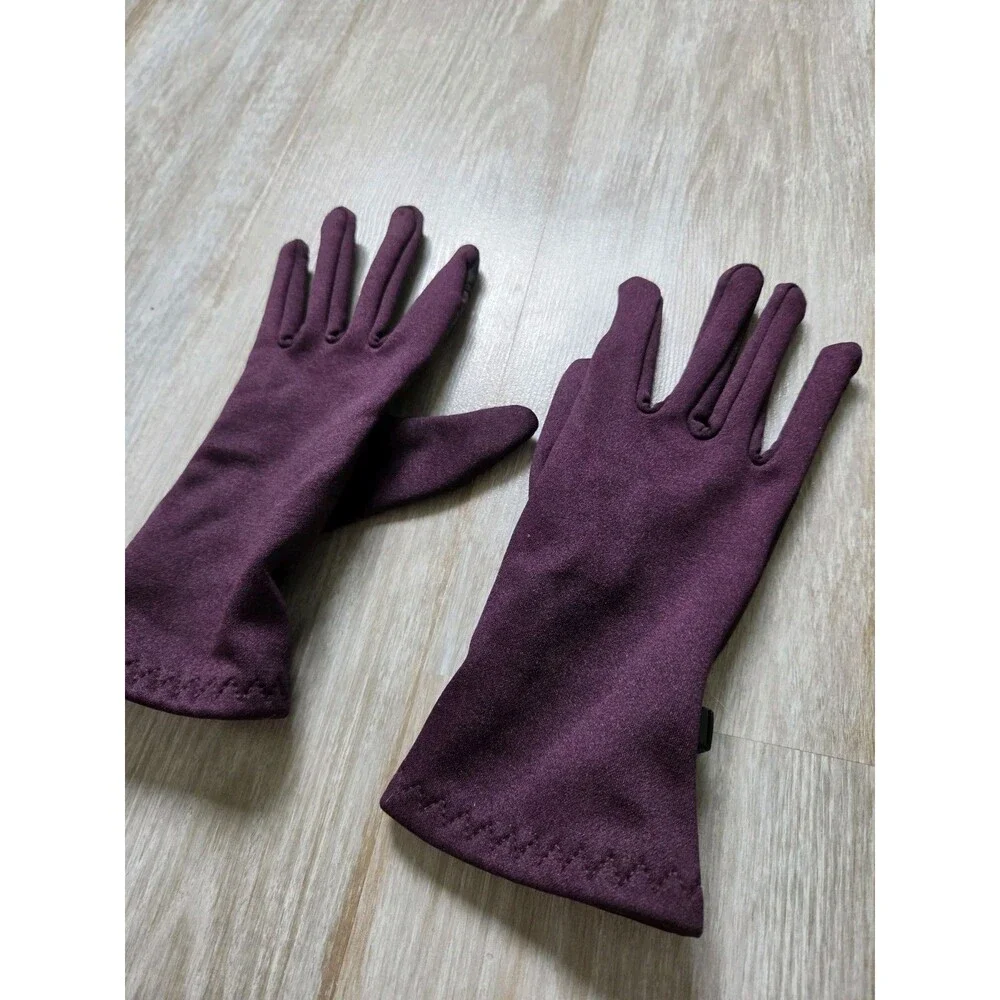 Crane Womens Running Gloves L Purple Fleece Lined Touchscreen Grip Warm Stretch